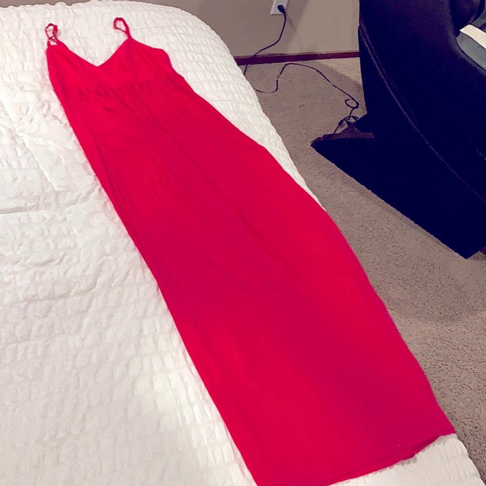 Hot pink maxi dress